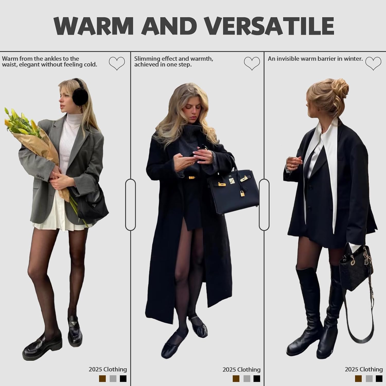 Fleece Lined Tights Sheer Women - Fake Translucent Warm Pantyhose Leggings Sheer Thick Tights for Winter