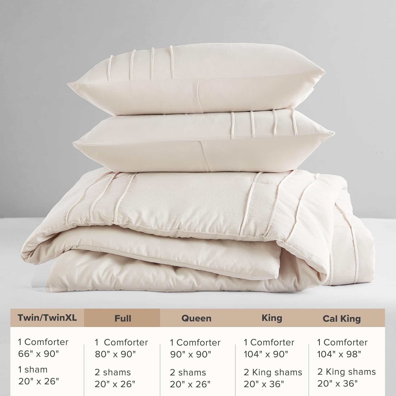 🔥8-Pack Only $26.78🔥3 Piece Pintuck Pleated Comfort Spaces Sage All Season Lightweight Comforter Set