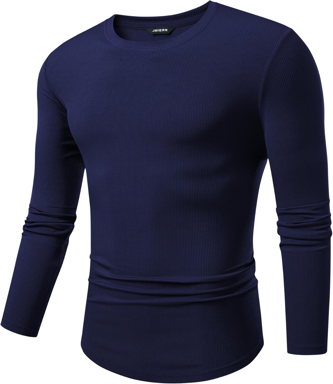 🔥10-Pack For Only $26.78🔥JMIERR Mens Long Sleeve Muscle T Shirts Casual Crewneck Longline Ribbed Tee Shirts