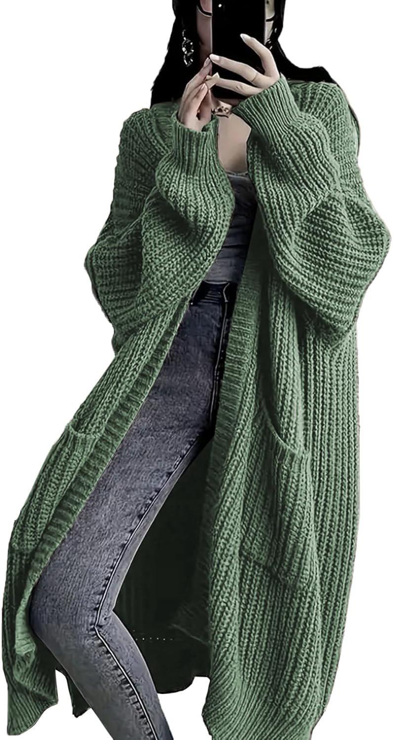 🔥9-PACK ONLY $29.98🔥Womens Long Cardigan Sweaters Open Front Oversized Duster with Pocket for Women 2025 Fall Winter Knit Design Coats