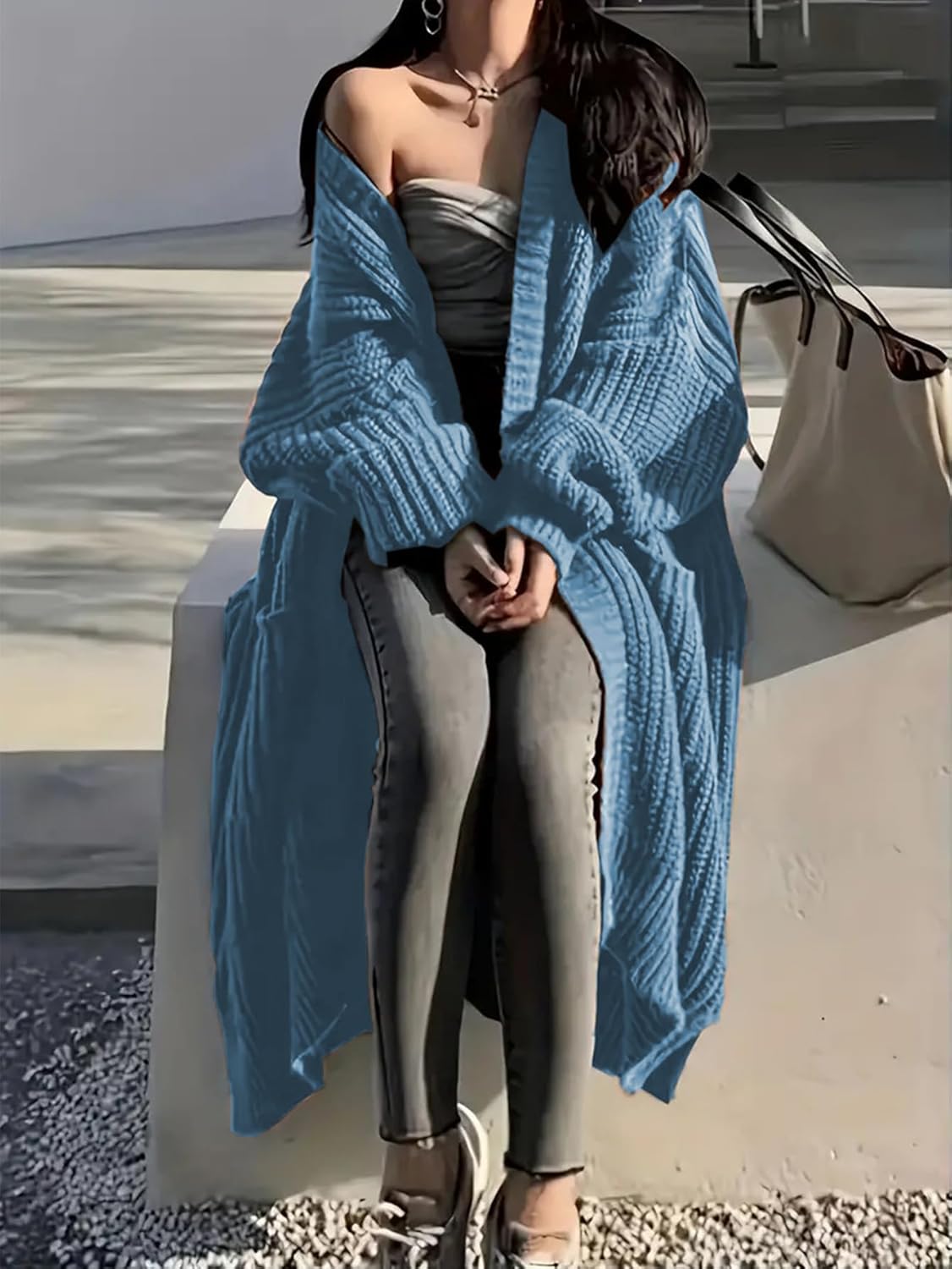 🔥9-PACK ONLY $29.98🔥Womens Long Cardigan Sweaters Open Front Oversized Duster with Pocket for Women 2025 Fall Winter Knit Design Coats