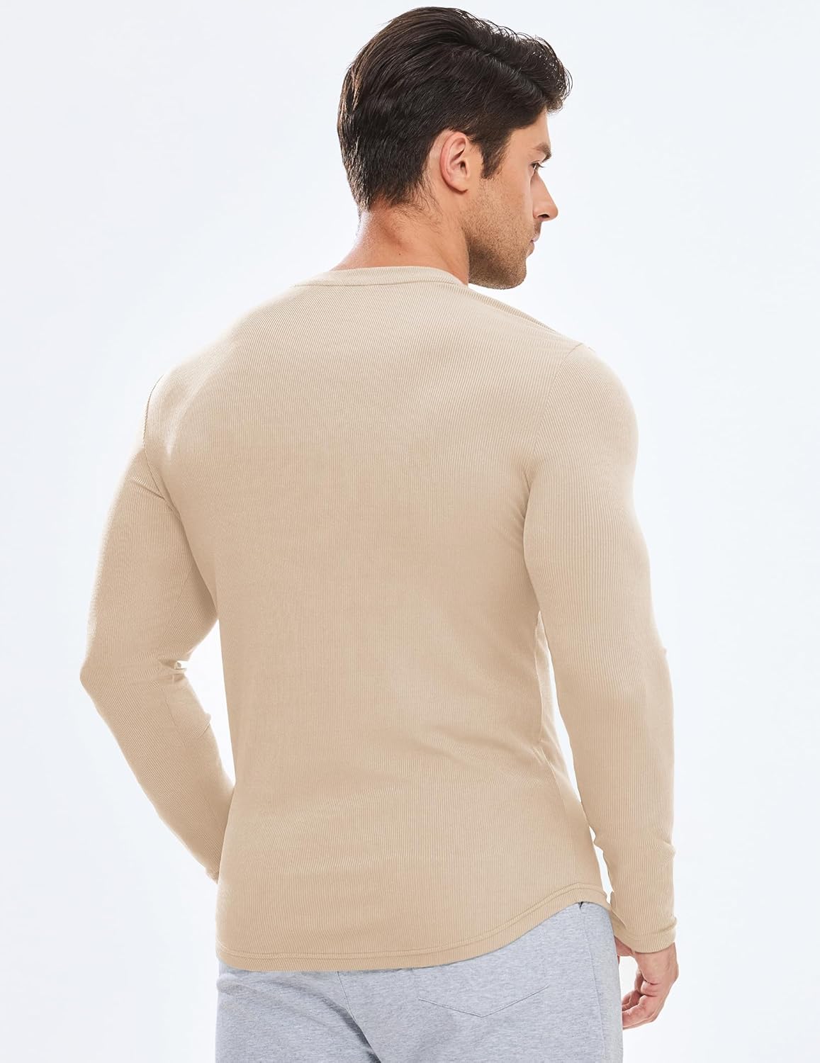🔥10-Pack For Only $26.78🔥JMIERR Mens Long Sleeve Muscle T Shirts Casual Crewneck Longline Ribbed Tee Shirts