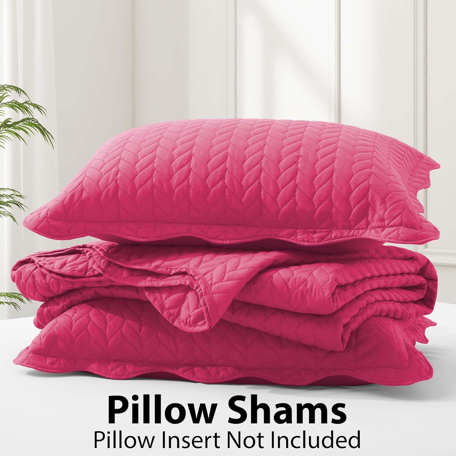 IR Imperial Rooms Twin Quilt Bedding Set Size (68” x 86”) + 1 Pillow Shams (20” x 26” + 2”) - 2 Pcs All Season Lightweight Reversible Microfiber Coverlet Floral Embossed Quilt Bedspread (Burgundy)