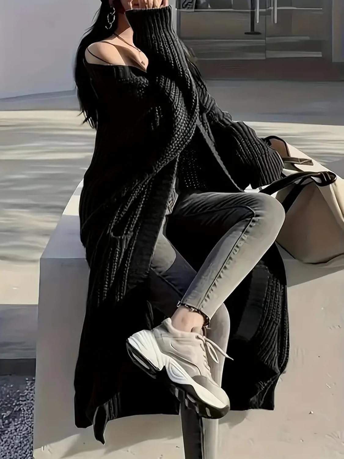 🔥9-PACK ONLY $29.98🔥Womens Long Cardigan Sweaters Open Front Oversized Duster with Pocket for Women 2025 Fall Winter Knit Design Coats