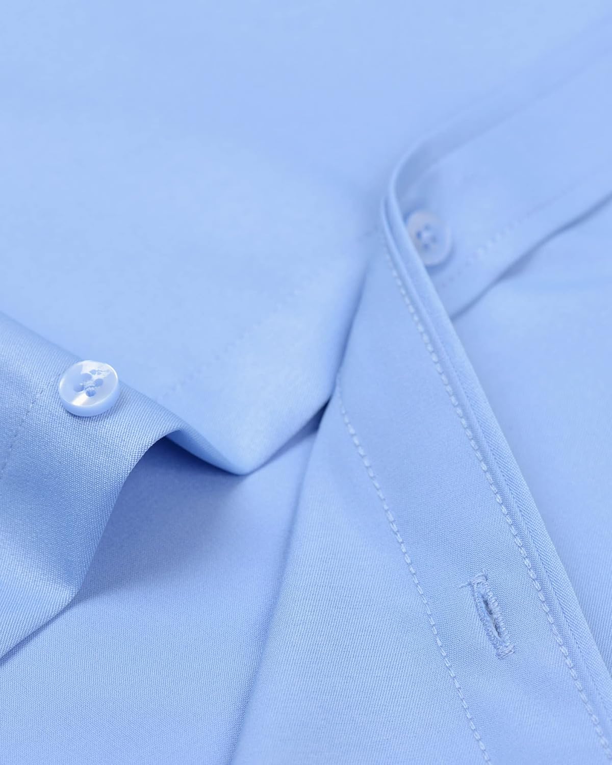 Alimens & Gentle Men's Dress Shirts Long Sleeve Wrinkle-Free Stretch Shirts Solid Formal Button Down Shirt with Pocket