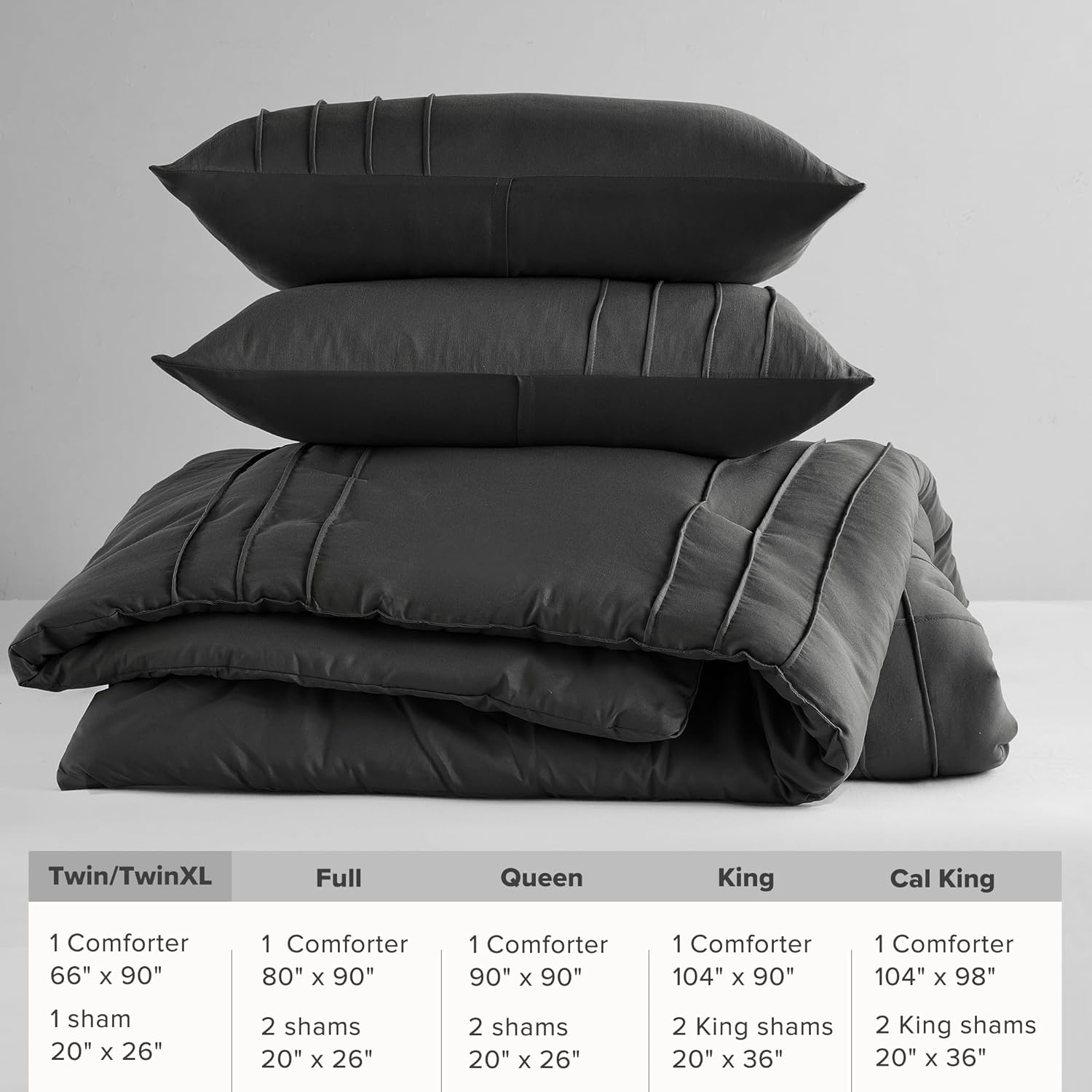 🔥8-Pack Only $26.78🔥3 Piece Pintuck Pleated Comfort Spaces Sage All Season Lightweight Comforter Set