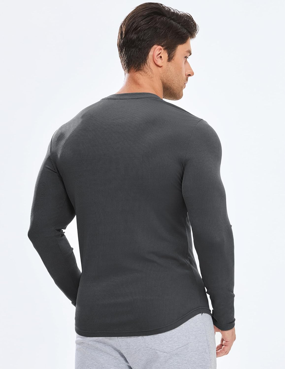 🔥10-Pack For Only $26.78🔥JMIERR Mens Long Sleeve Muscle T Shirts Casual Crewneck Longline Ribbed Tee Shirts