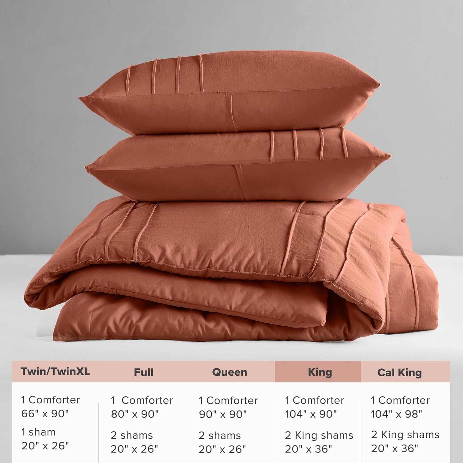 🔥8-Pack Only $26.78🔥3 Piece Pintuck Pleated Comfort Spaces Sage All Season Lightweight Comforter Set