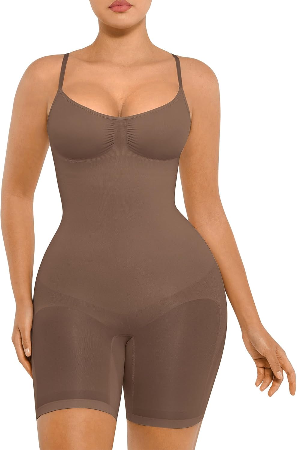 FeelinGirl Shapewear Bodysuit Tummy Control Seamless Sculpting Hip Enhancer Body Shaper for Women