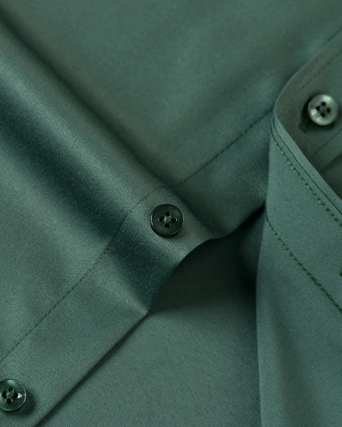 Alimens & Gentle Men's Dress Shirts Long Sleeve Wrinkle-Free Stretch Shirts Solid Formal Button Down Shirt with Pocket