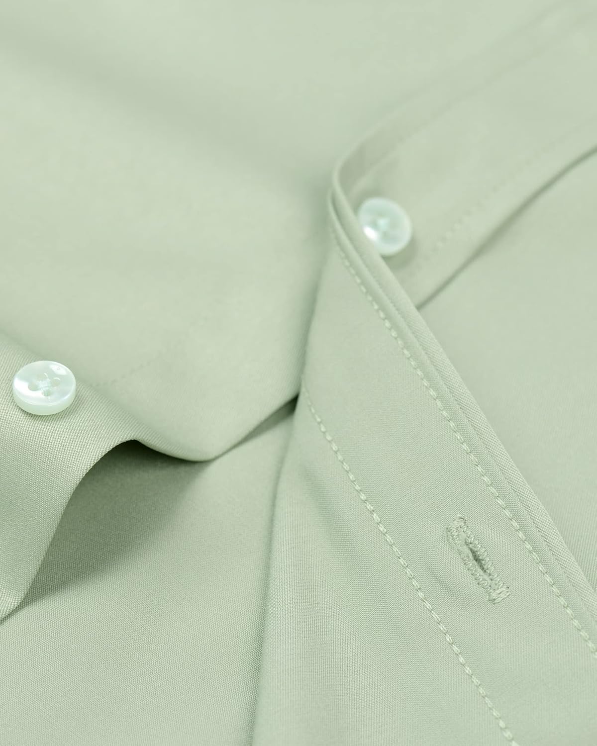 Alimens & Gentle Men's Dress Shirts Long Sleeve Wrinkle-Free Stretch Shirts Solid Formal Button Down Shirt with Pocket