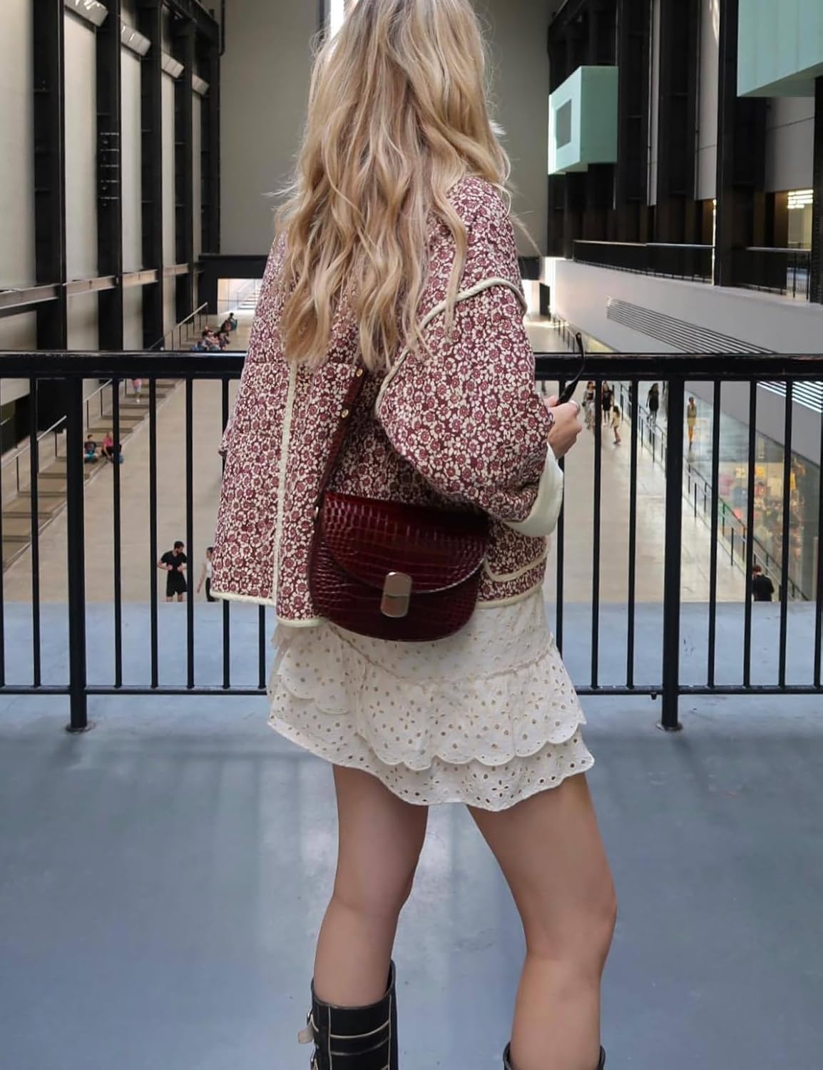 Women's Ditsy Floral Print Drop Shoulder Coat