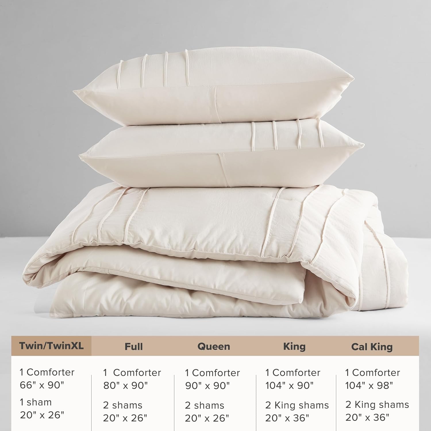 🔥8-Pack Only $26.78🔥3 Piece Pintuck Pleated Comfort Spaces Sage All Season Lightweight Comforter Set
