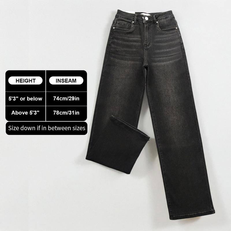 ⚡8-PACK for $26.99⚡- KatchMe Women's Minimalist High Waist Denim Stretch Wide Leg Jeans