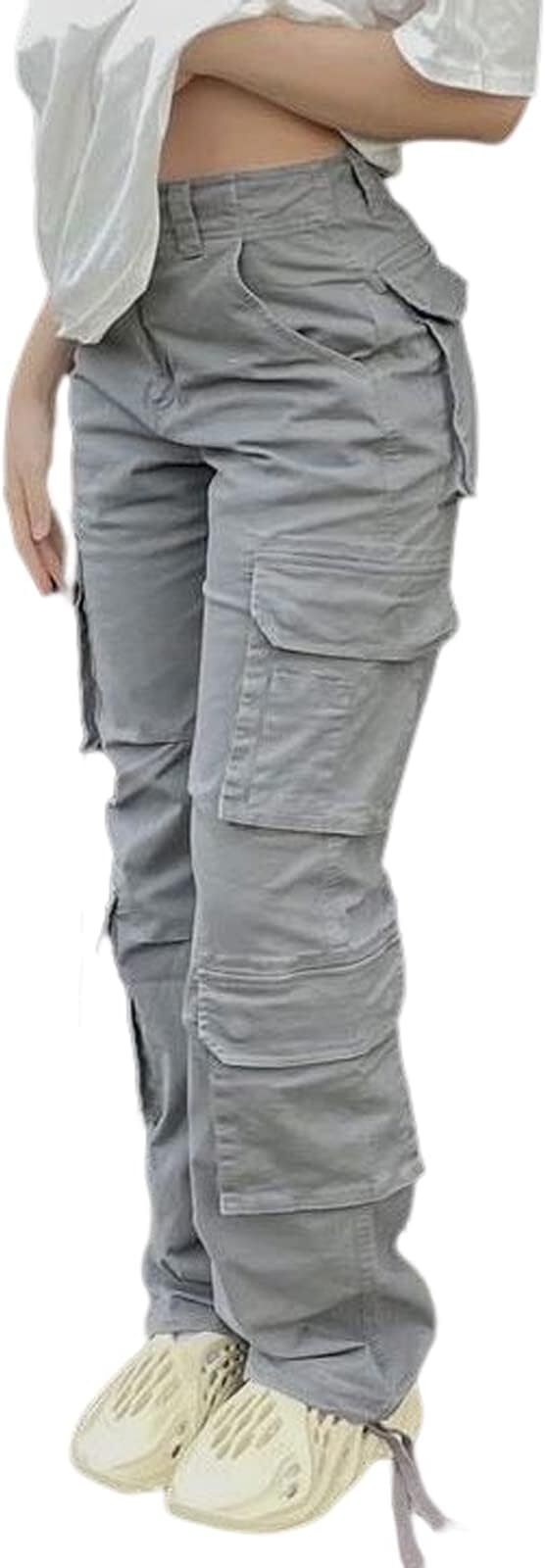 🔥8 Packs Only $25.98 🔥High Waisted Cargo Pants for Women with Pockets Streetwear