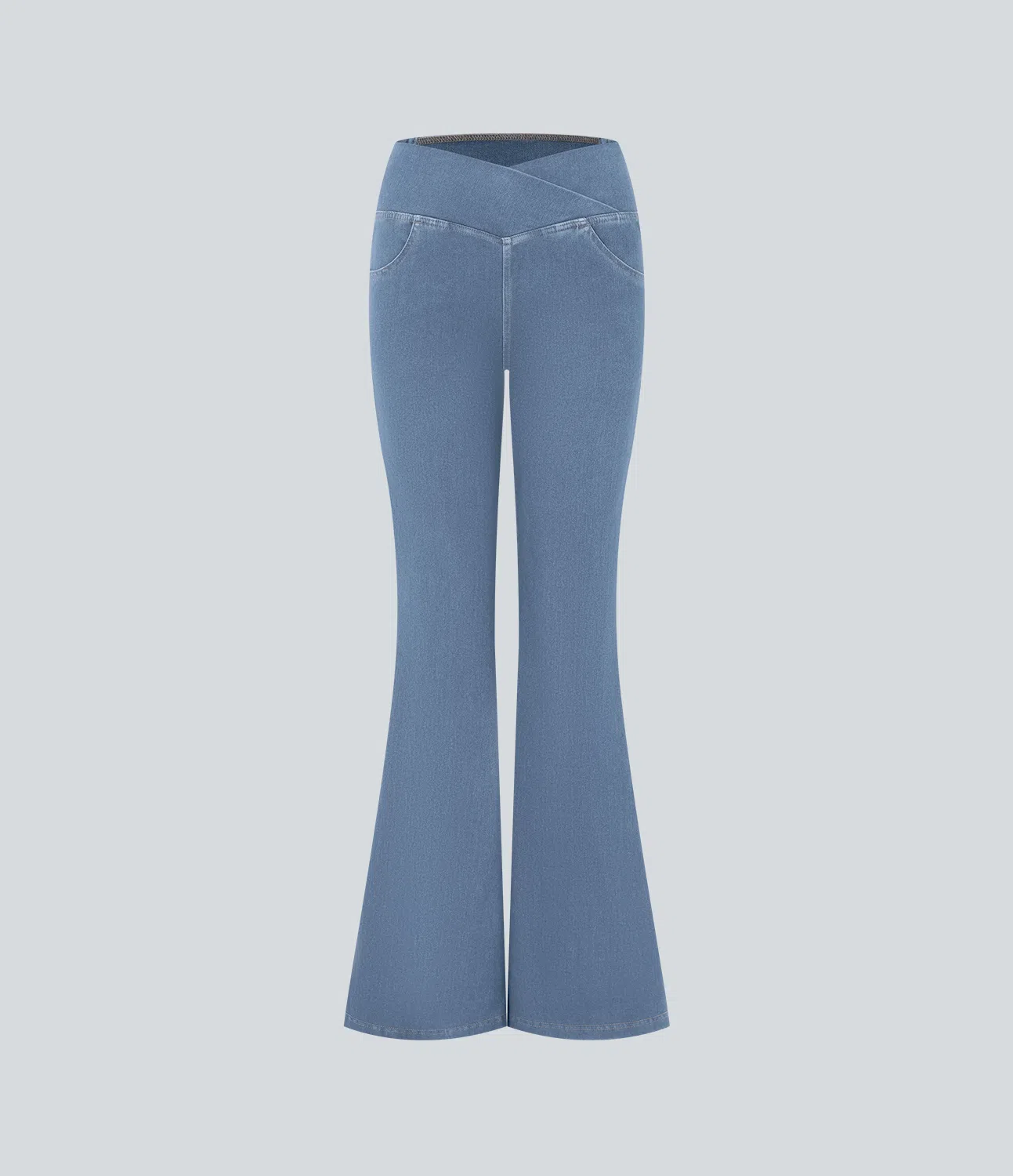 🔥8-PACK ONLY $25.98🔥Stretchy Denim High Waisted Crossover Flare Pants