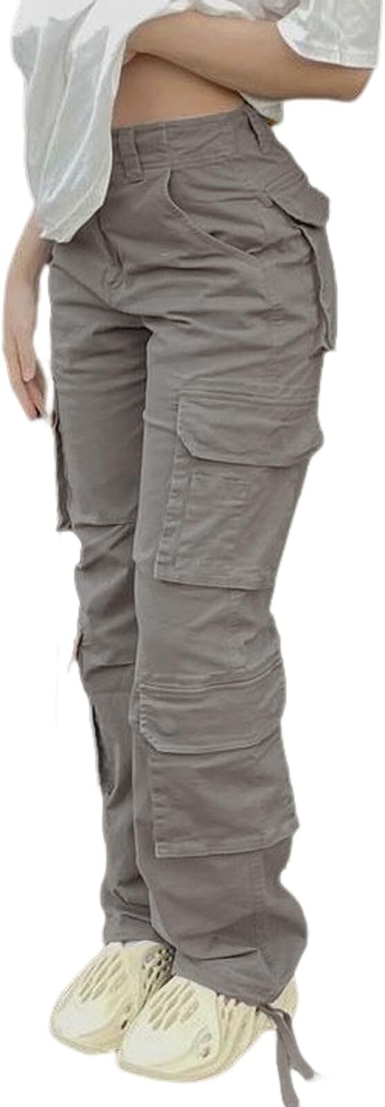 🔥8 Packs Only $25.98 🔥High Waisted Cargo Pants for Women with Pockets Streetwear