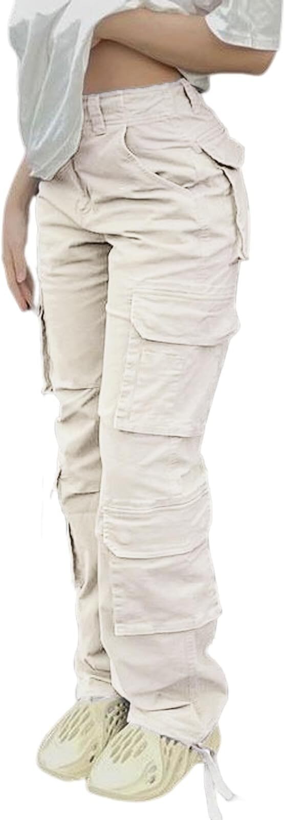 🔥8 Packs Only $25.98 🔥High Waisted Cargo Pants for Women with Pockets Streetwear