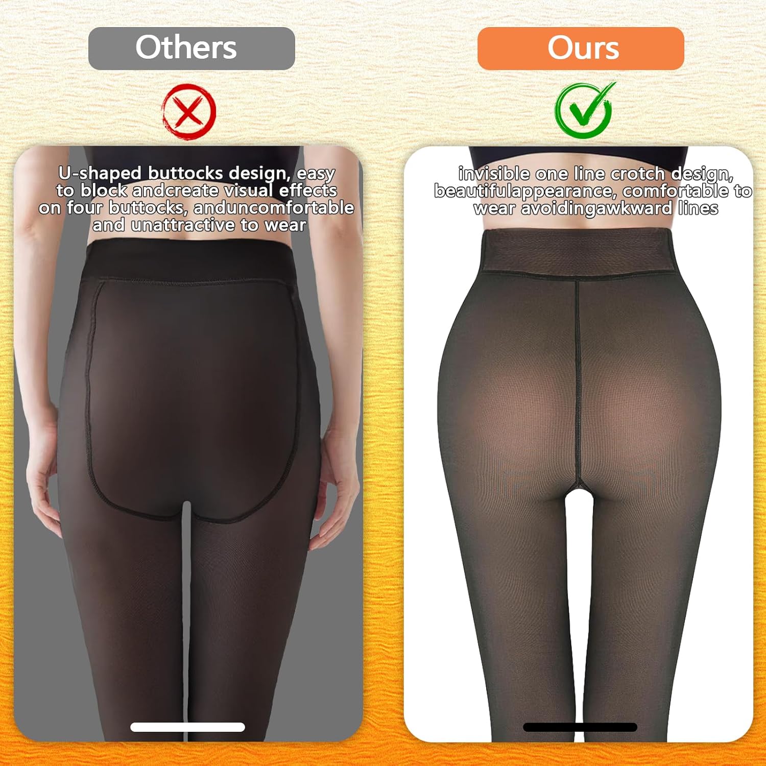 Fleece Lined Tights Sheer Women - Fake Translucent Warm Pantyhose Leggings Sheer Thick Tights for Winter