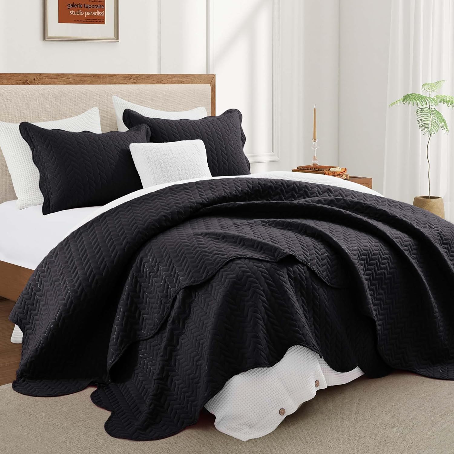 IR Imperial Rooms Twin Quilt Bedding Set Size (68” x 86”) + 1 Pillow Shams (20” x 26” + 2”) - 2 Pcs All Season Lightweight Reversible Microfiber Coverlet Floral Embossed Quilt Bedspread (Burgundy)