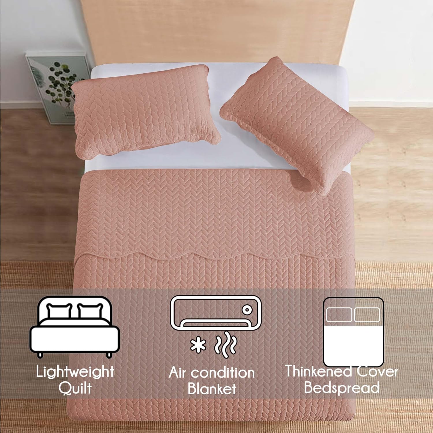 IR Imperial Rooms Twin Quilt Bedding Set Size (68” x 86”) + 1 Pillow Shams (20” x 26” + 2”) - 2 Pcs All Season Lightweight Reversible Microfiber Coverlet Floral Embossed Quilt Bedspread (Burgundy)
