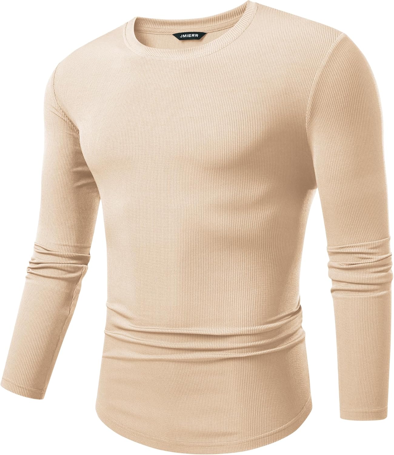 🔥10-Pack For Only $26.78🔥JMIERR Mens Long Sleeve Muscle T Shirts Casual Crewneck Longline Ribbed Tee Shirts