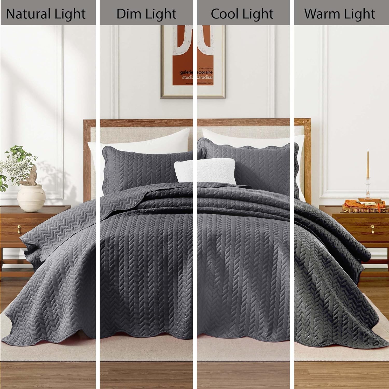 IR Imperial Rooms Twin Quilt Bedding Set Size (68” x 86”) + 1 Pillow Shams (20” x 26” + 2”) - 2 Pcs All Season Lightweight Reversible Microfiber Coverlet Floral Embossed Quilt Bedspread (Burgundy)