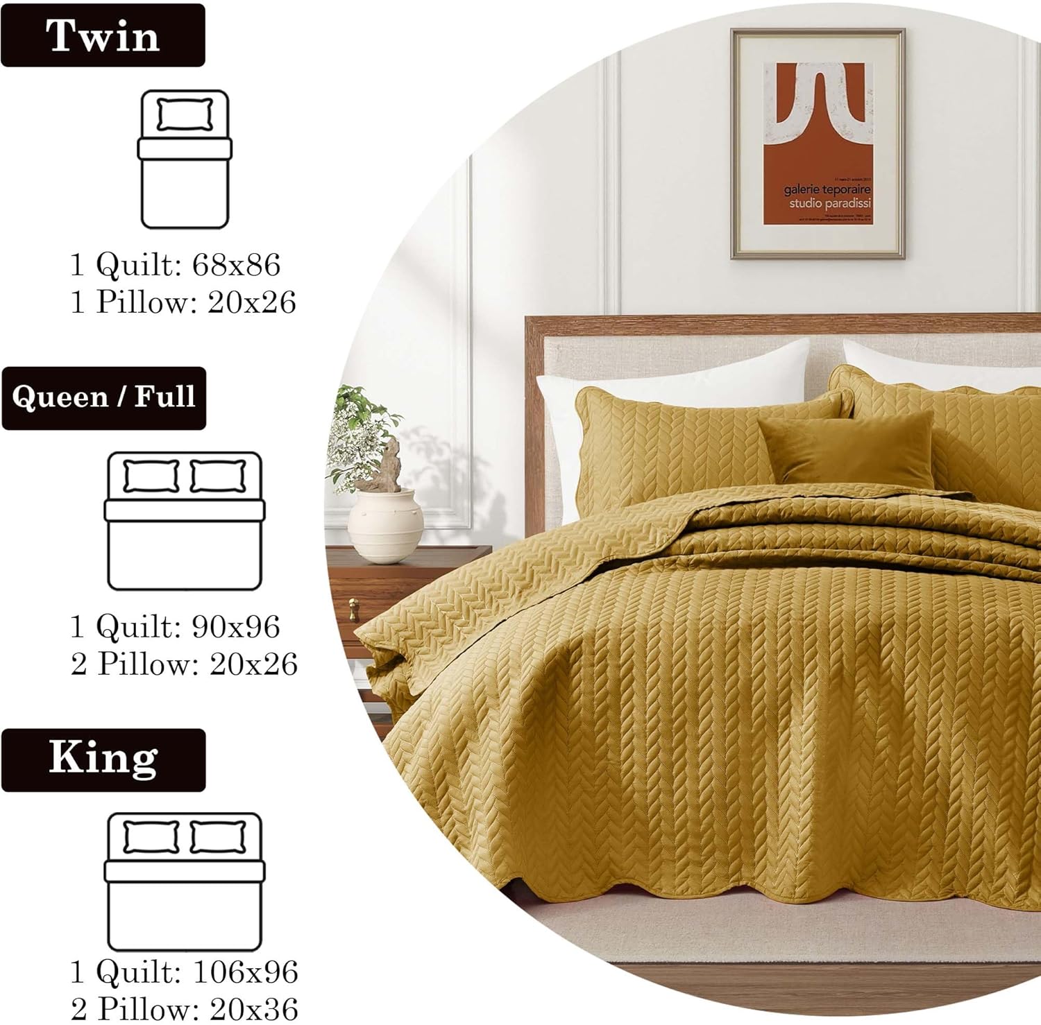 IR Imperial Rooms Twin Quilt Bedding Set Size (68” x 86”) + 1 Pillow Shams (20” x 26” + 2”) - 2 Pcs All Season Lightweight Reversible Microfiber Coverlet Floral Embossed Quilt Bedspread (Burgundy)