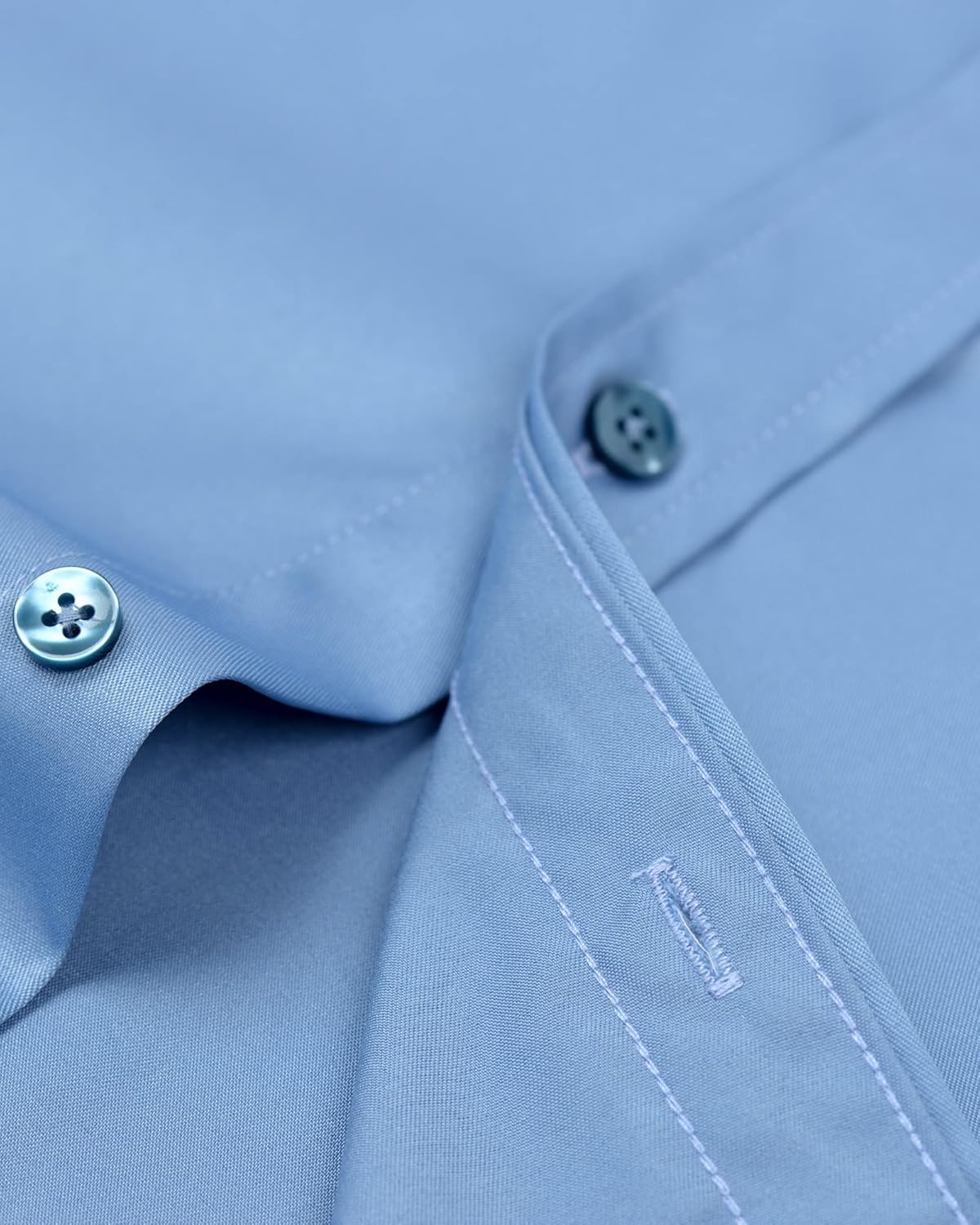 Alimens & Gentle Men's Dress Shirts Long Sleeve Wrinkle-Free Stretch Shirts Solid Formal Button Down Shirt with Pocket