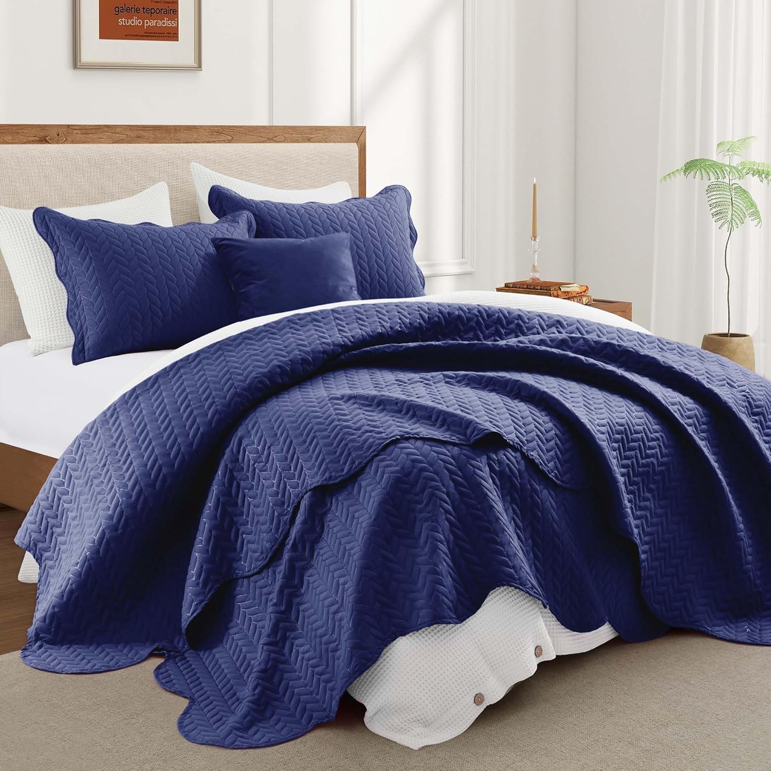 IR Imperial Rooms Twin Quilt Bedding Set Size (68” x 86”) + 1 Pillow Shams (20” x 26” + 2”) - 2 Pcs All Season Lightweight Reversible Microfiber Coverlet Floral Embossed Quilt Bedspread (Burgundy)