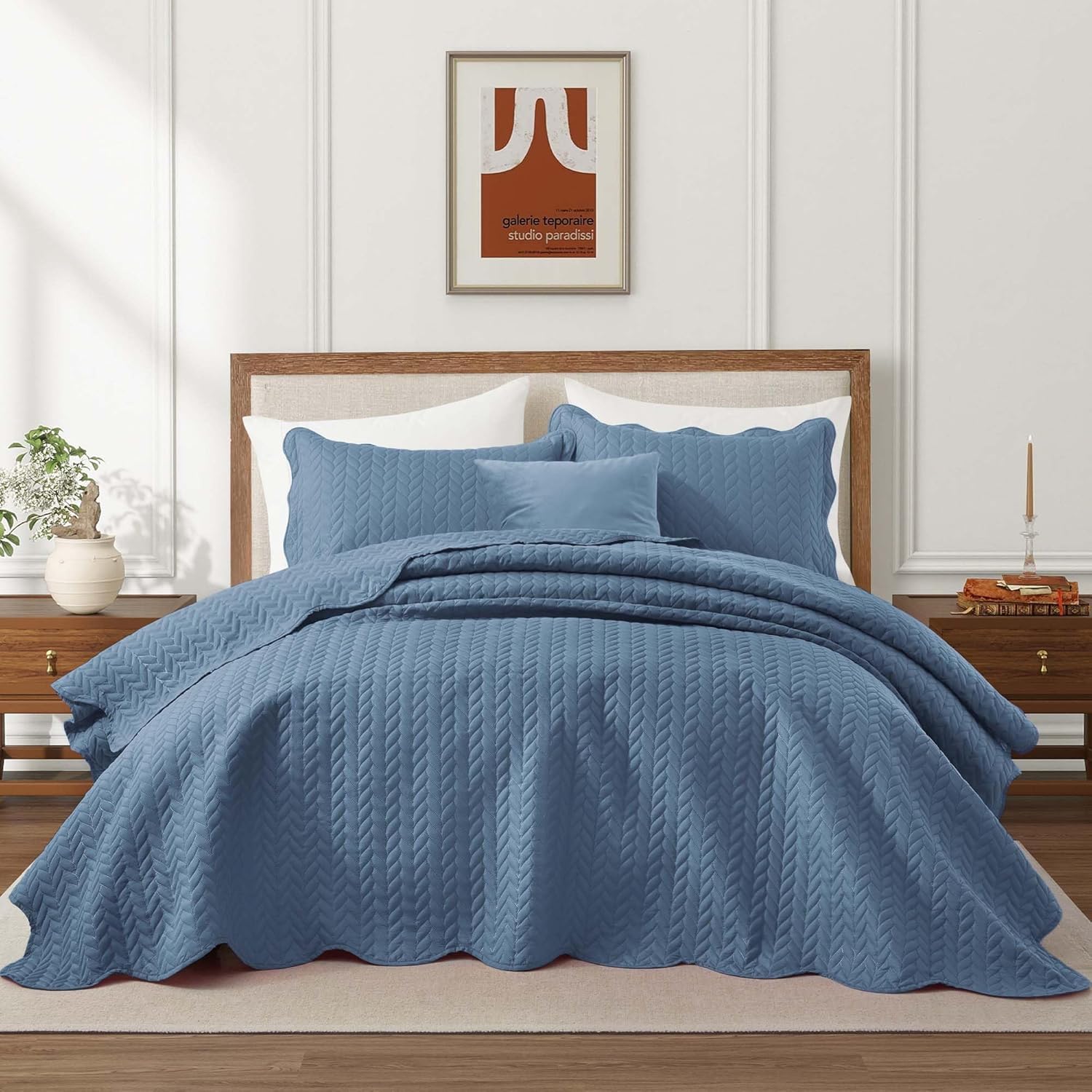 IR Imperial Rooms Twin Quilt Bedding Set Size (68” x 86”) + 1 Pillow Shams (20” x 26” + 2”) - 2 Pcs All Season Lightweight Reversible Microfiber Coverlet Floral Embossed Quilt Bedspread (Burgundy)