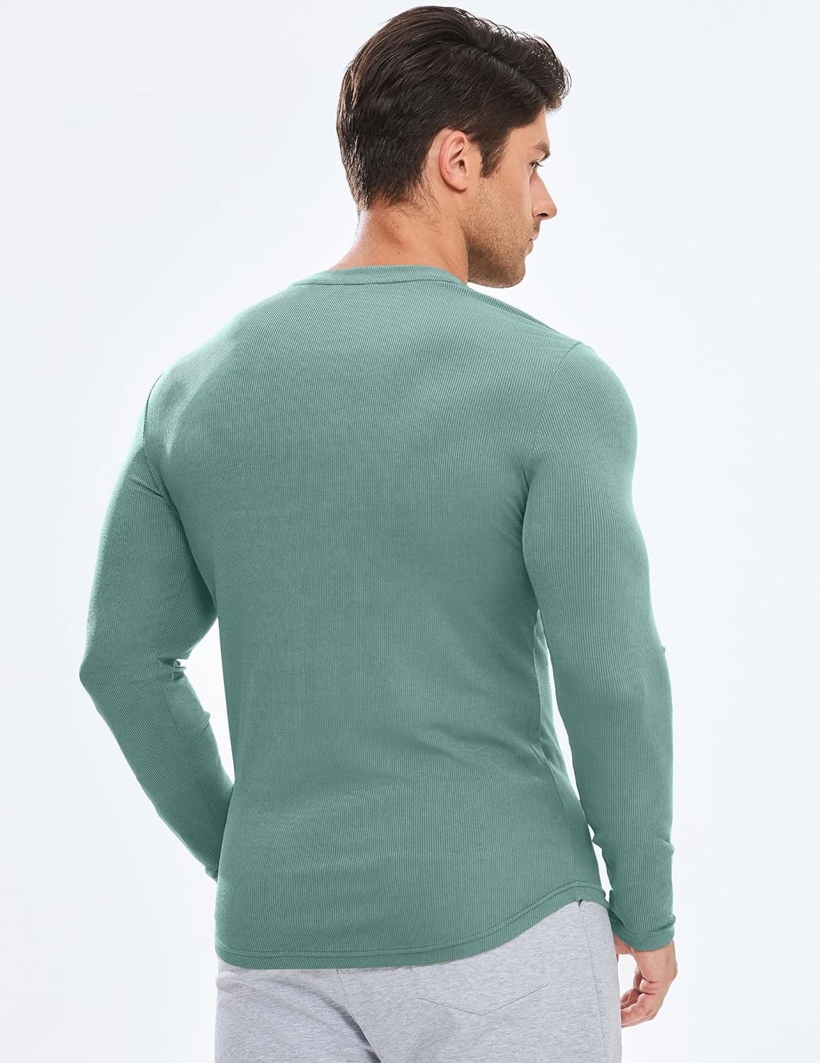 🔥10-Pack For Only $26.78🔥JMIERR Mens Long Sleeve Muscle T Shirts Casual Crewneck Longline Ribbed Tee Shirts