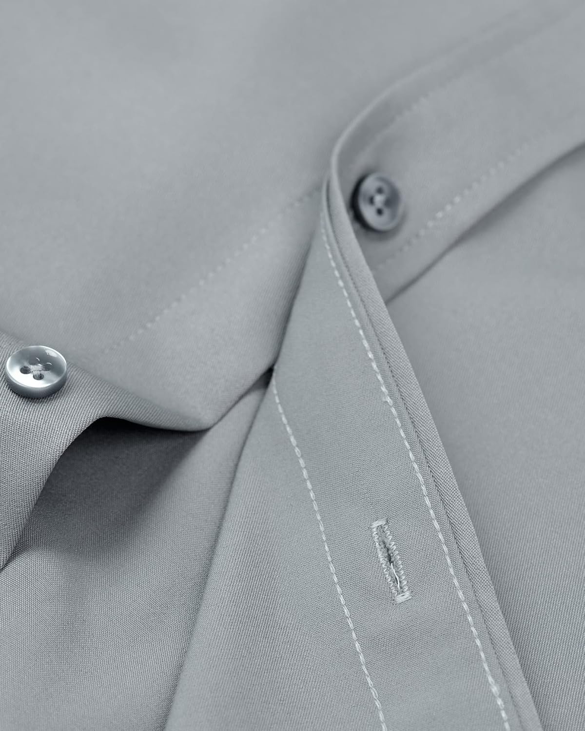 Alimens & Gentle Men's Dress Shirts Long Sleeve Wrinkle-Free Stretch Shirts Solid Formal Button Down Shirt with Pocket