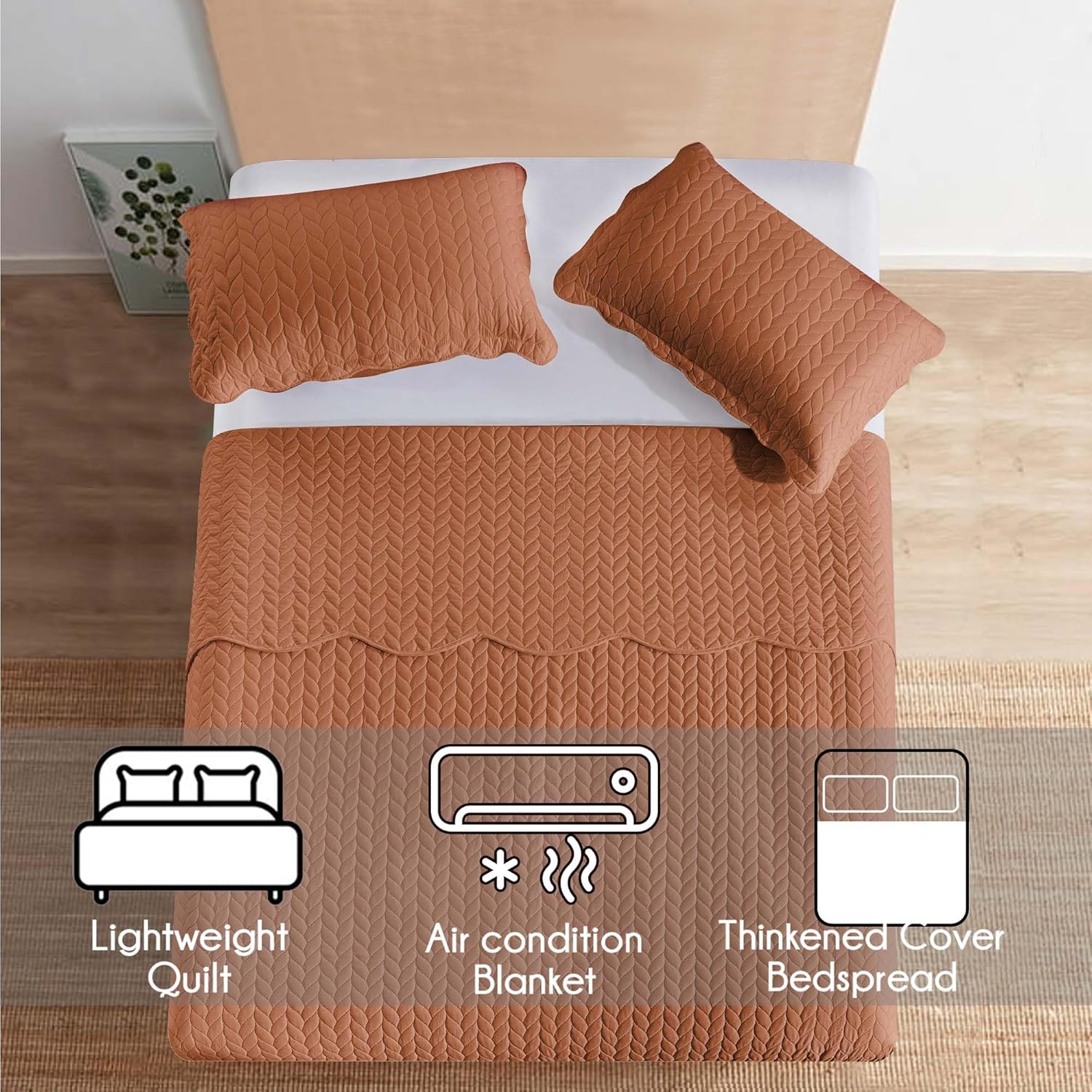 IR Imperial Rooms Twin Quilt Bedding Set Size (68” x 86”) + 1 Pillow Shams (20” x 26” + 2”) - 2 Pcs All Season Lightweight Reversible Microfiber Coverlet Floral Embossed Quilt Bedspread (Burgundy)