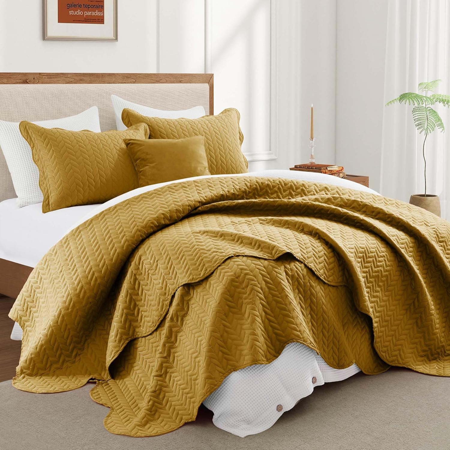 IR Imperial Rooms Twin Quilt Bedding Set Size (68” x 86”) + 1 Pillow Shams (20” x 26” + 2”) - 2 Pcs All Season Lightweight Reversible Microfiber Coverlet Floral Embossed Quilt Bedspread (Burgundy)