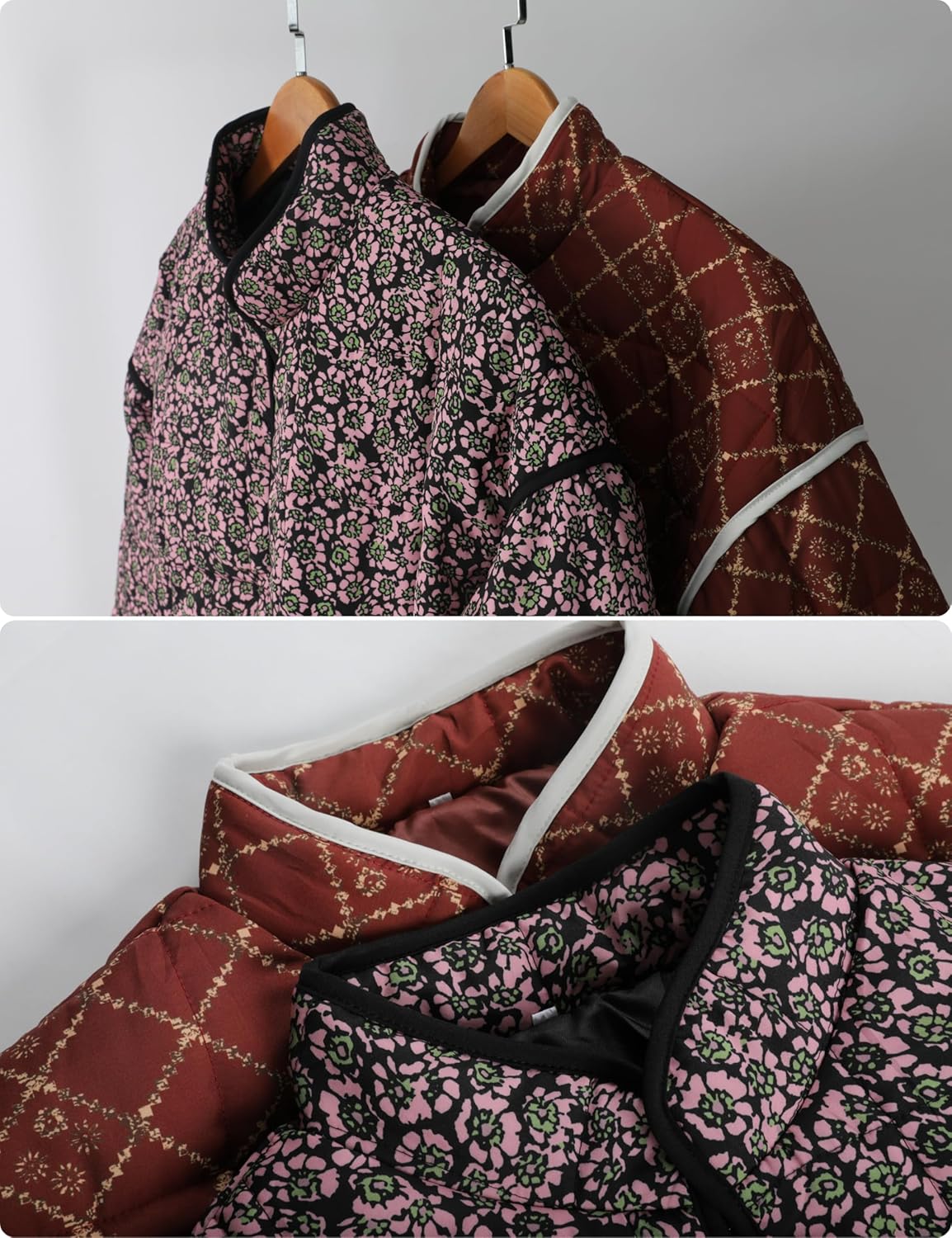 Women's Ditsy Floral Print Drop Shoulder Coat