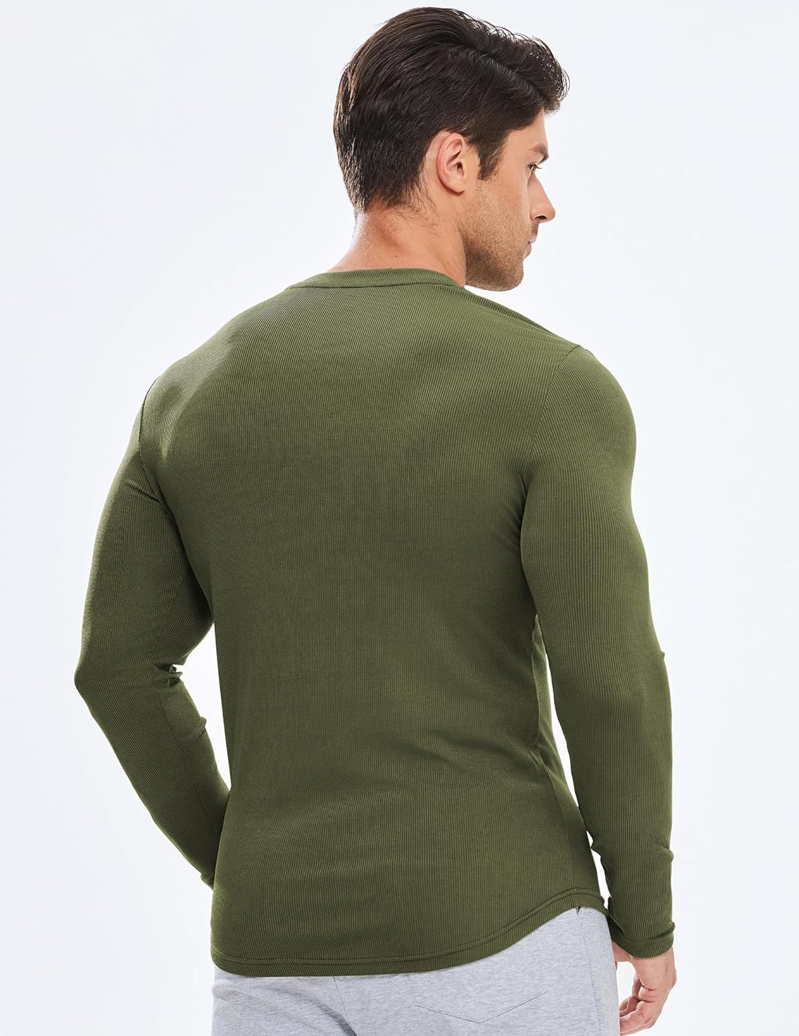 🔥10-Pack For Only $26.78🔥JMIERR Mens Long Sleeve Muscle T Shirts Casual Crewneck Longline Ribbed Tee Shirts
