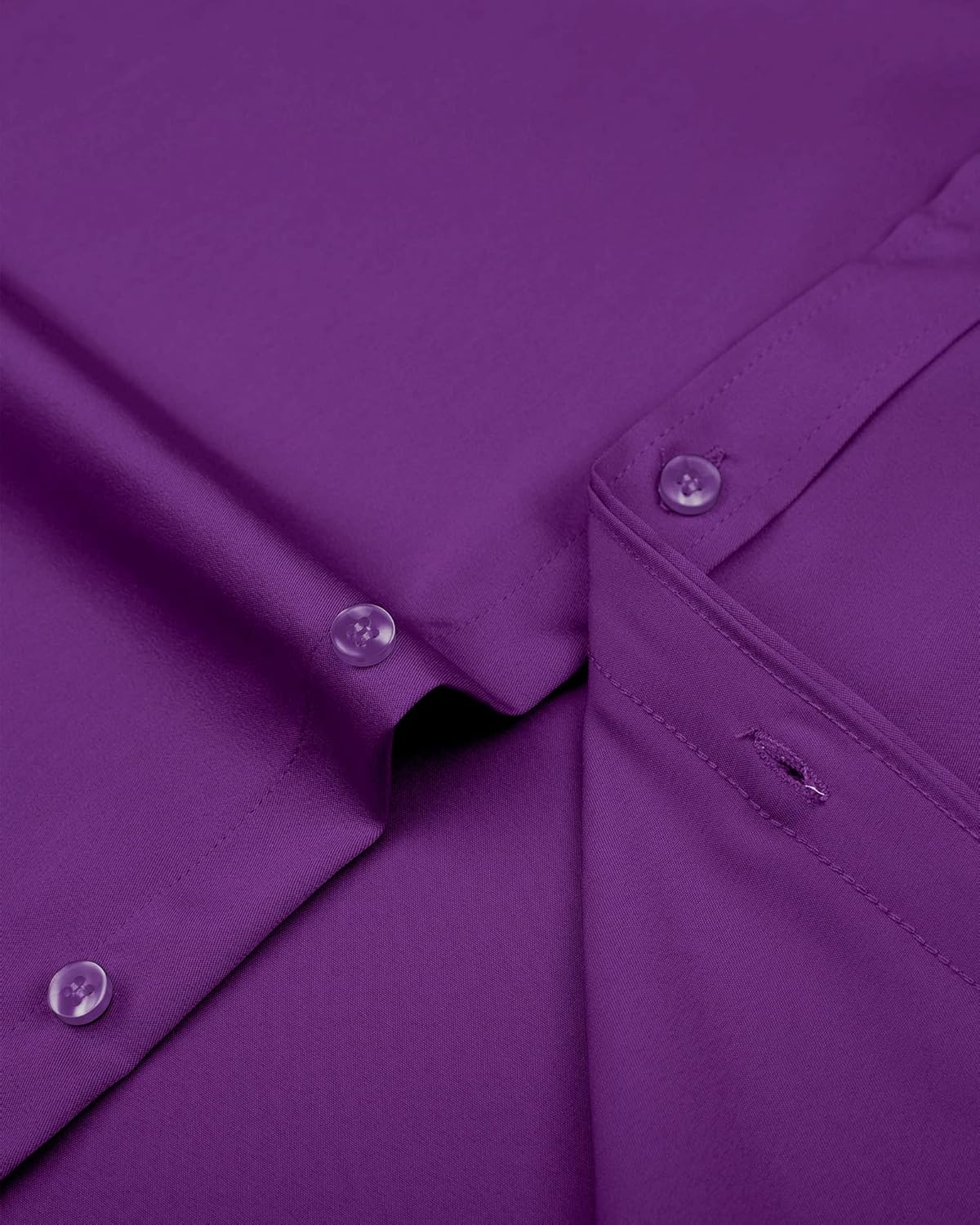 Alimens & Gentle Men's Dress Shirts Long Sleeve Wrinkle-Free Stretch Shirts Solid Formal Button Down Shirt with Pocket