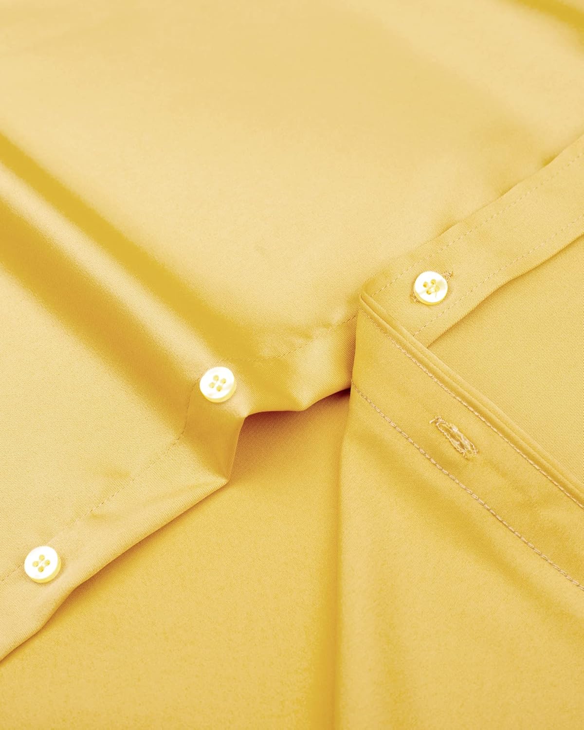 Alimens & Gentle Men's Dress Shirts Long Sleeve Wrinkle-Free Stretch Shirts Solid Formal Button Down Shirt with Pocket
