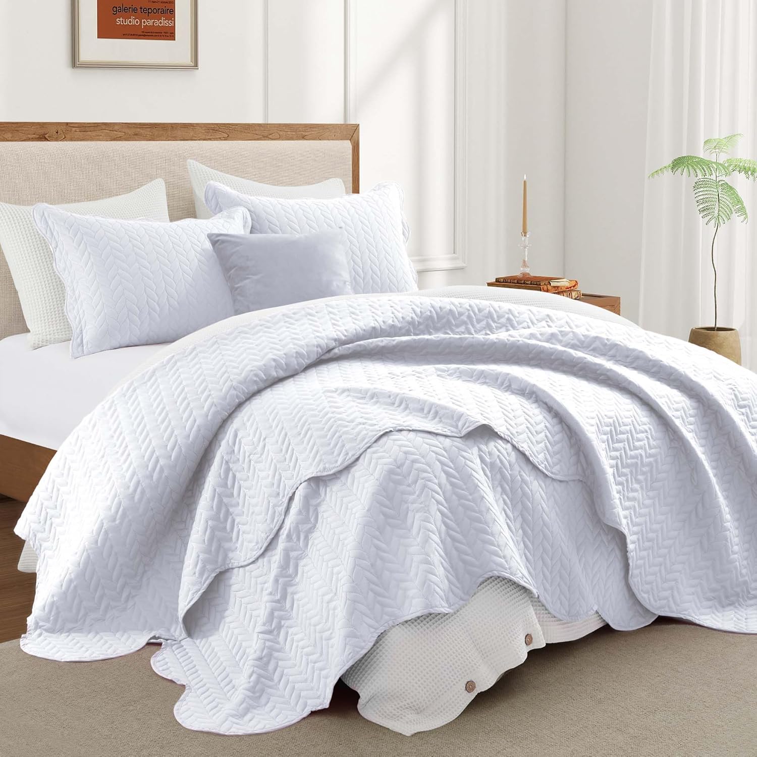 IR Imperial Rooms Twin Quilt Bedding Set Size (68” x 86”) + 1 Pillow Shams (20” x 26” + 2”) - 2 Pcs All Season Lightweight Reversible Microfiber Coverlet Floral Embossed Quilt Bedspread (Burgundy)
