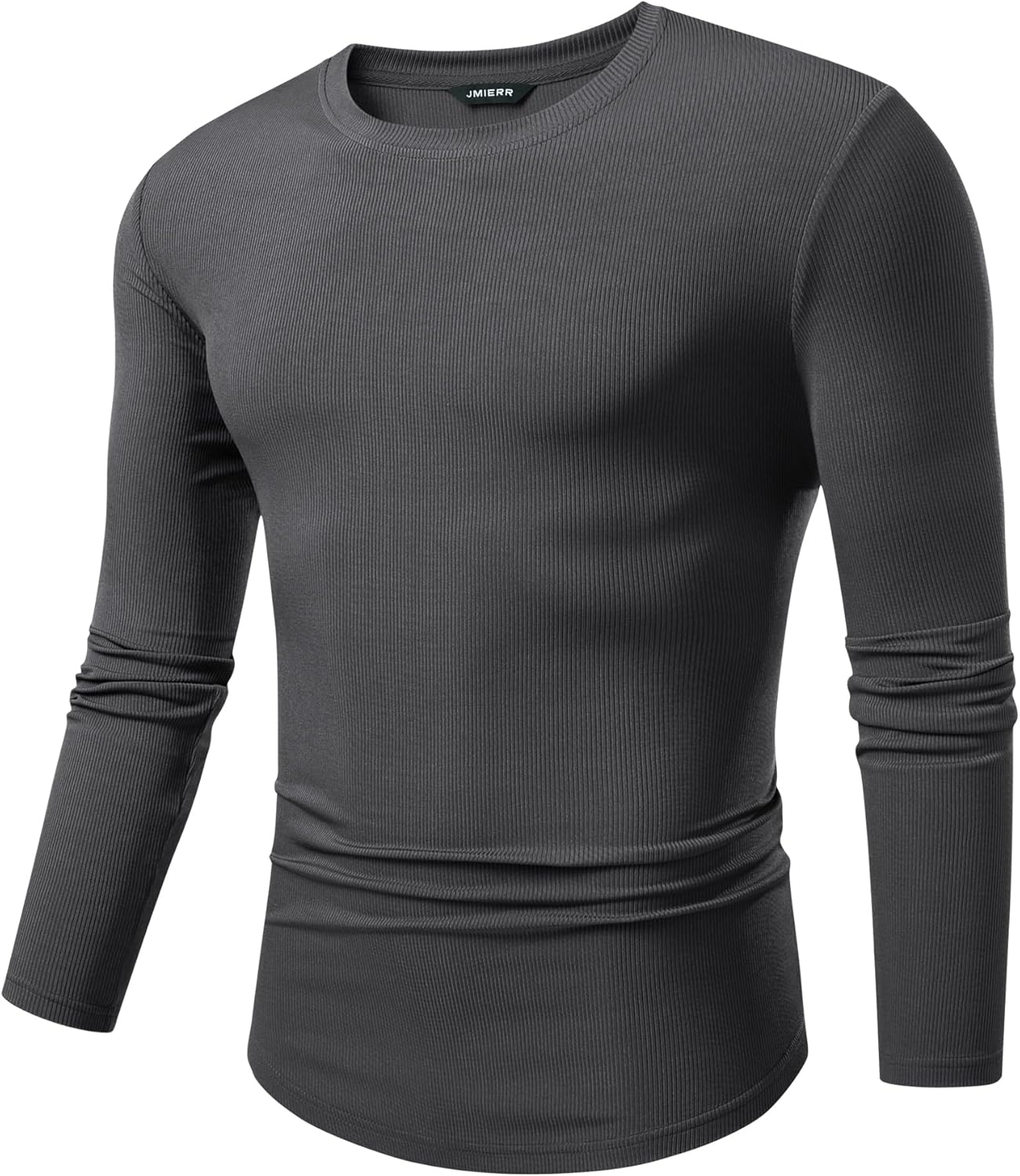 🔥10-Pack For Only $26.78🔥JMIERR Mens Long Sleeve Muscle T Shirts Casual Crewneck Longline Ribbed Tee Shirts