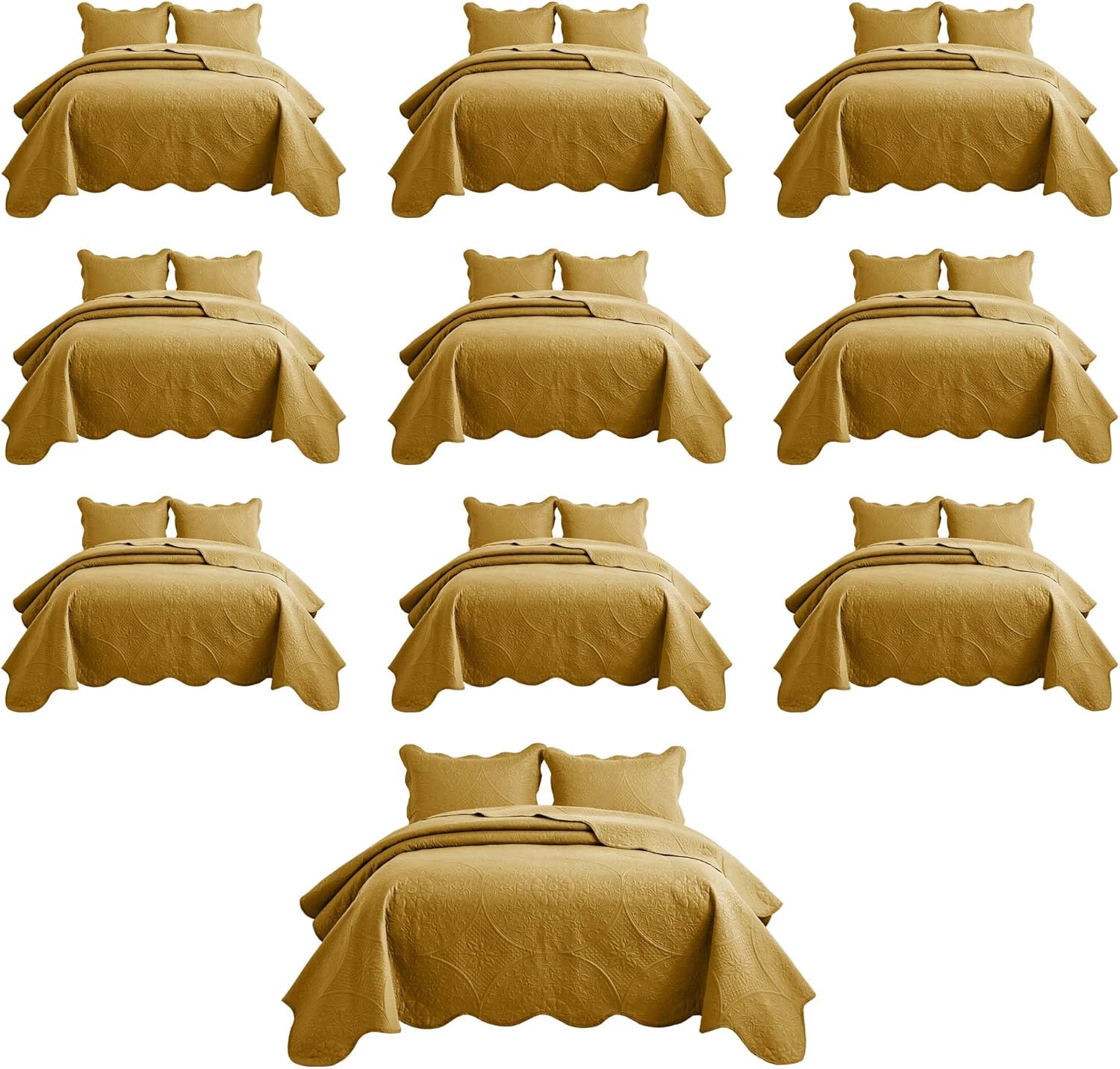 IR Imperial Rooms Twin Quilt Bedding Set Size (68” x 86”) + 1 Pillow Shams (20” x 26” + 2”) - 2 Pcs All Season Lightweight Reversible Microfiber Coverlet Floral Embossed Quilt Bedspread (Burgundy)
