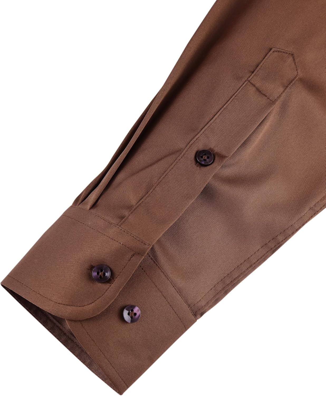 Alimens & Gentle Men's Dress Shirts Long Sleeve Wrinkle-Free Stretch Shirts Solid Formal Button Down Shirt with Pocket