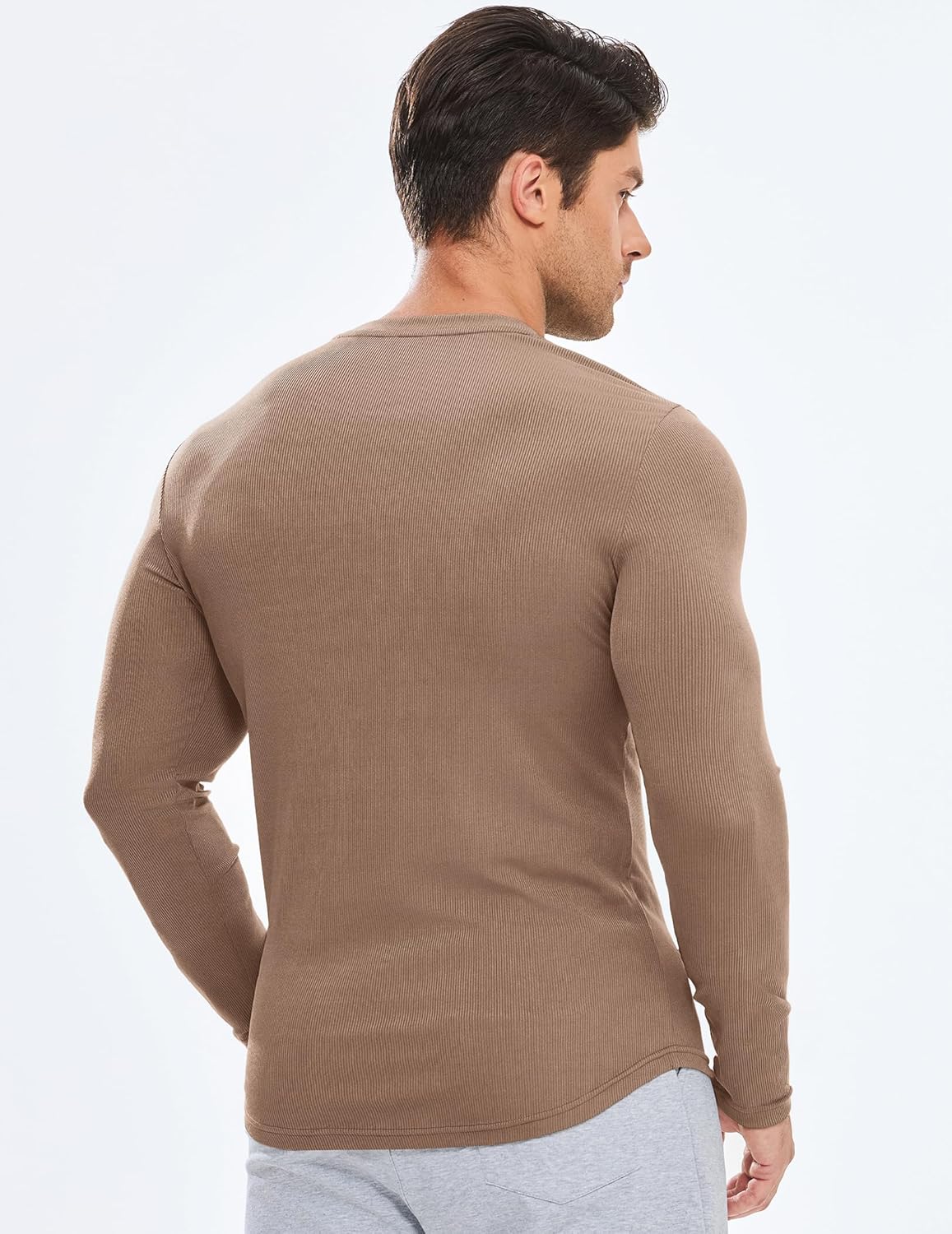 🔥10-Pack For Only $26.78🔥JMIERR Mens Long Sleeve Muscle T Shirts Casual Crewneck Longline Ribbed Tee Shirts