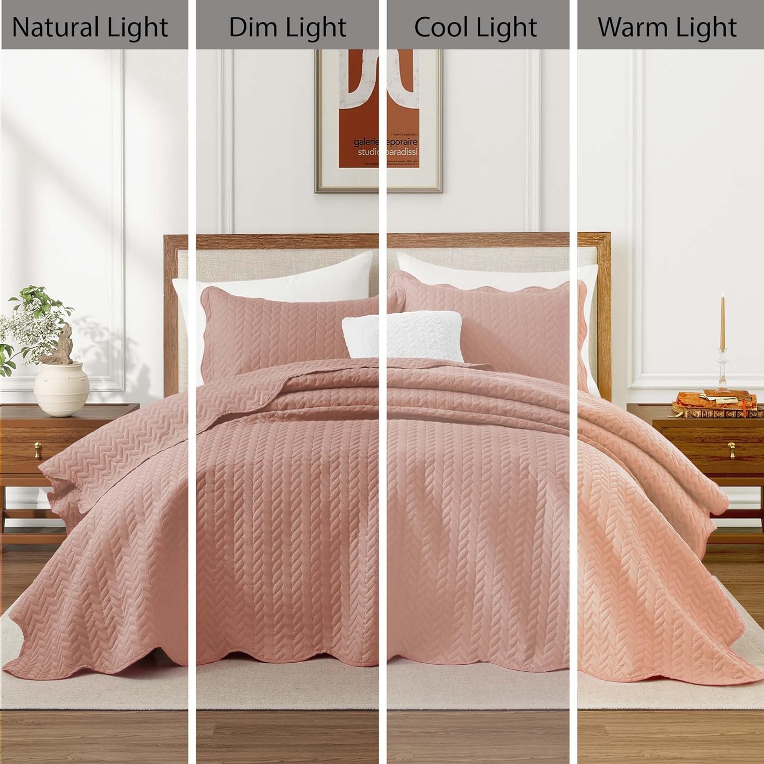 IR Imperial Rooms Twin Quilt Bedding Set Size (68” x 86”) + 1 Pillow Shams (20” x 26” + 2”) - 2 Pcs All Season Lightweight Reversible Microfiber Coverlet Floral Embossed Quilt Bedspread (Burgundy)