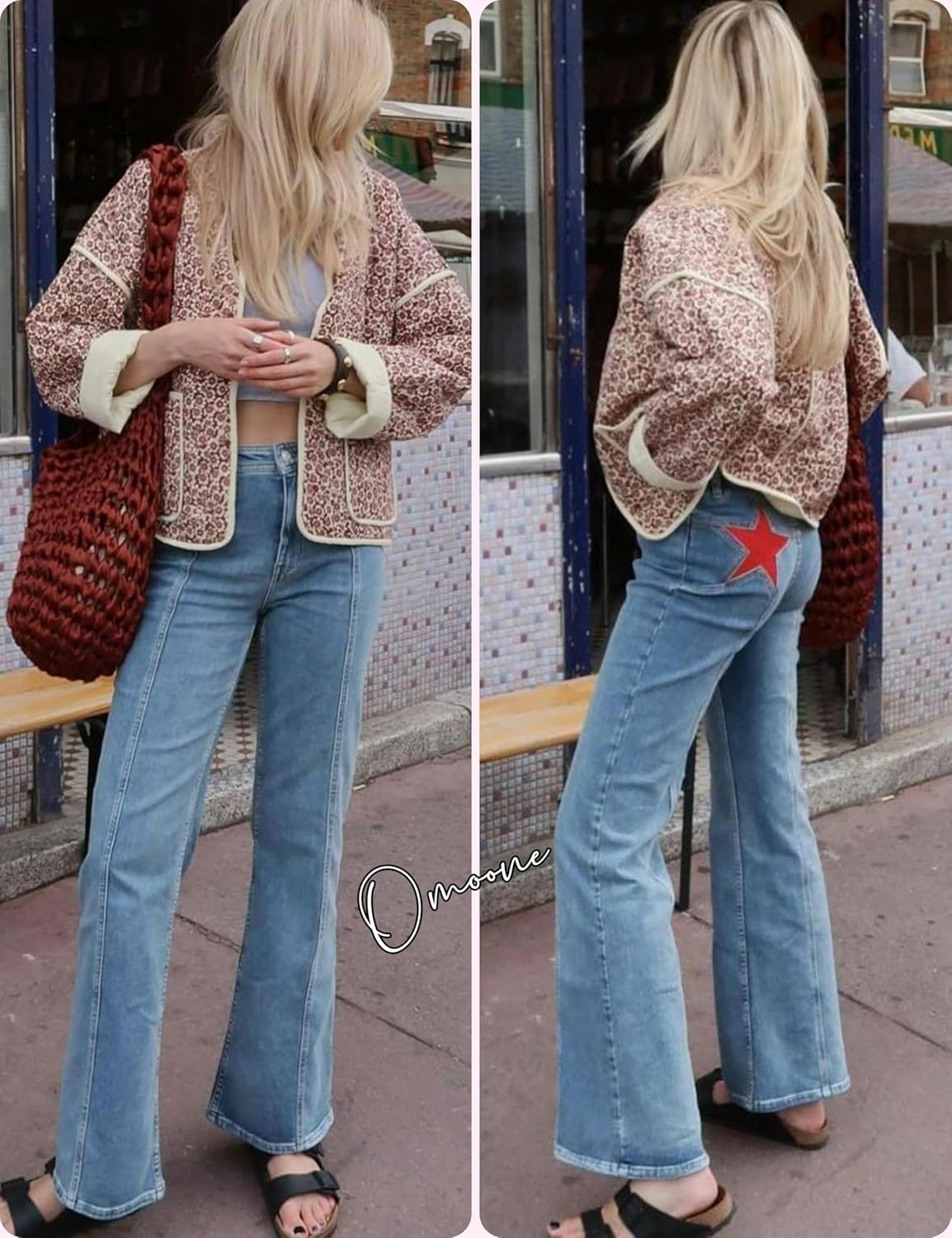 Women's Ditsy Floral Print Drop Shoulder Coat