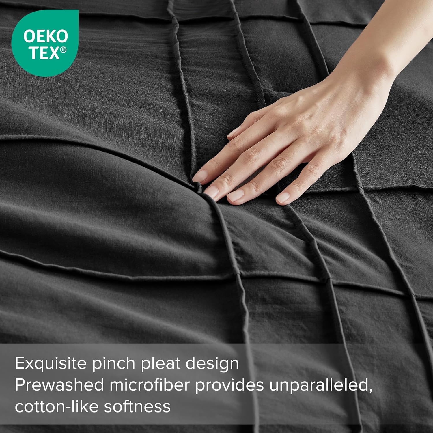 🔥8-Pack Only $26.78🔥3 Piece Pintuck Pleated Comfort Spaces Sage All Season Lightweight Comforter Set