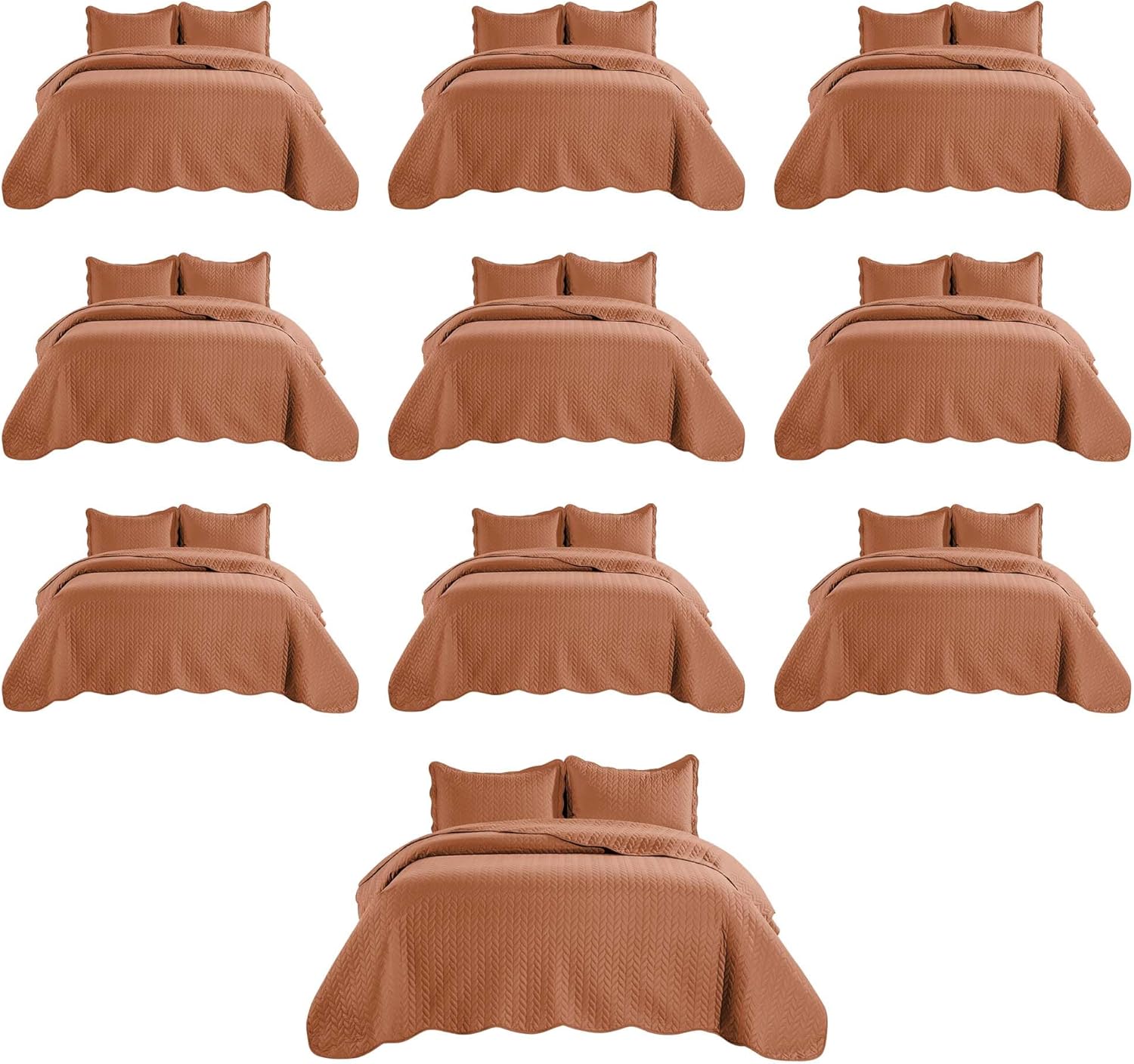 IR Imperial Rooms Twin Quilt Bedding Set Size (68” x 86”) + 1 Pillow Shams (20” x 26” + 2”) - 2 Pcs All Season Lightweight Reversible Microfiber Coverlet Floral Embossed Quilt Bedspread (Burgundy)