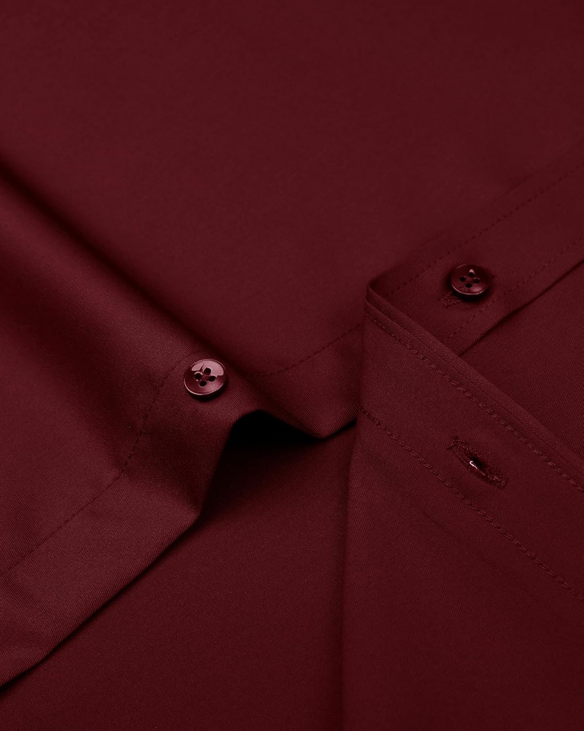 Alimens & Gentle Men's Dress Shirts Long Sleeve Wrinkle-Free Stretch Shirts Solid Formal Button Down Shirt with Pocket