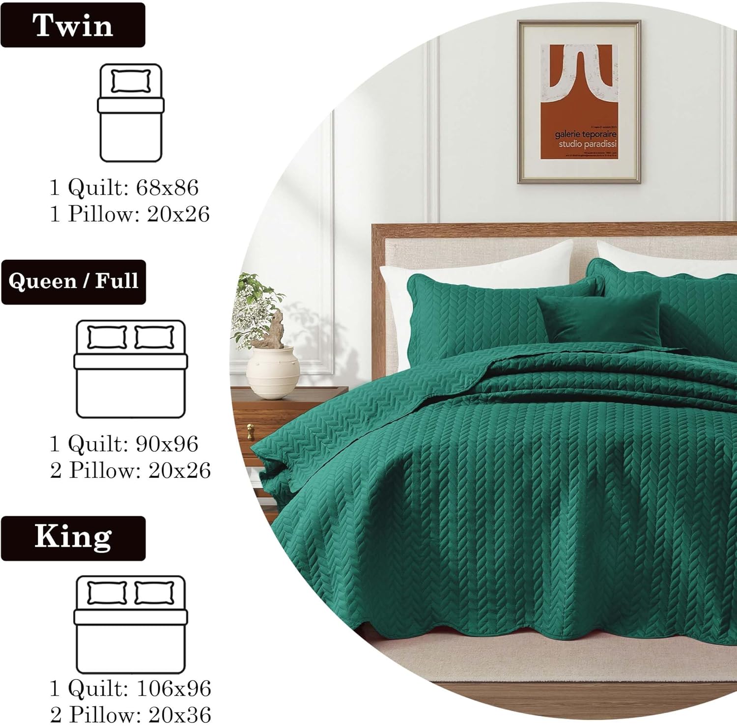 IR Imperial Rooms Twin Quilt Bedding Set Size (68” x 86”) + 1 Pillow Shams (20” x 26” + 2”) - 2 Pcs All Season Lightweight Reversible Microfiber Coverlet Floral Embossed Quilt Bedspread (Burgundy)